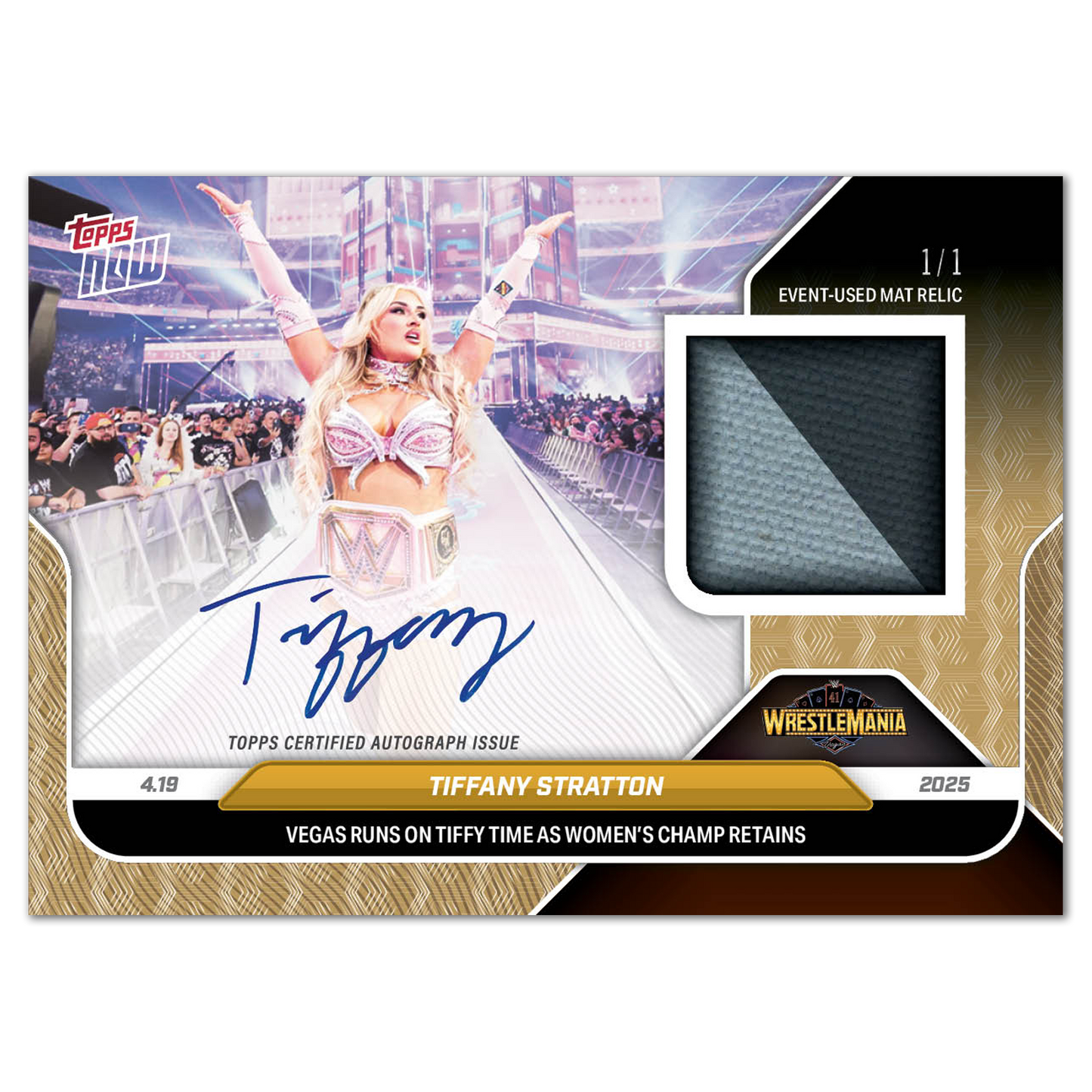 Tiffany Stratton - 2025 WWE Topps NOW® - Card 40 - LOOK FOR RELICS AND AUTOS