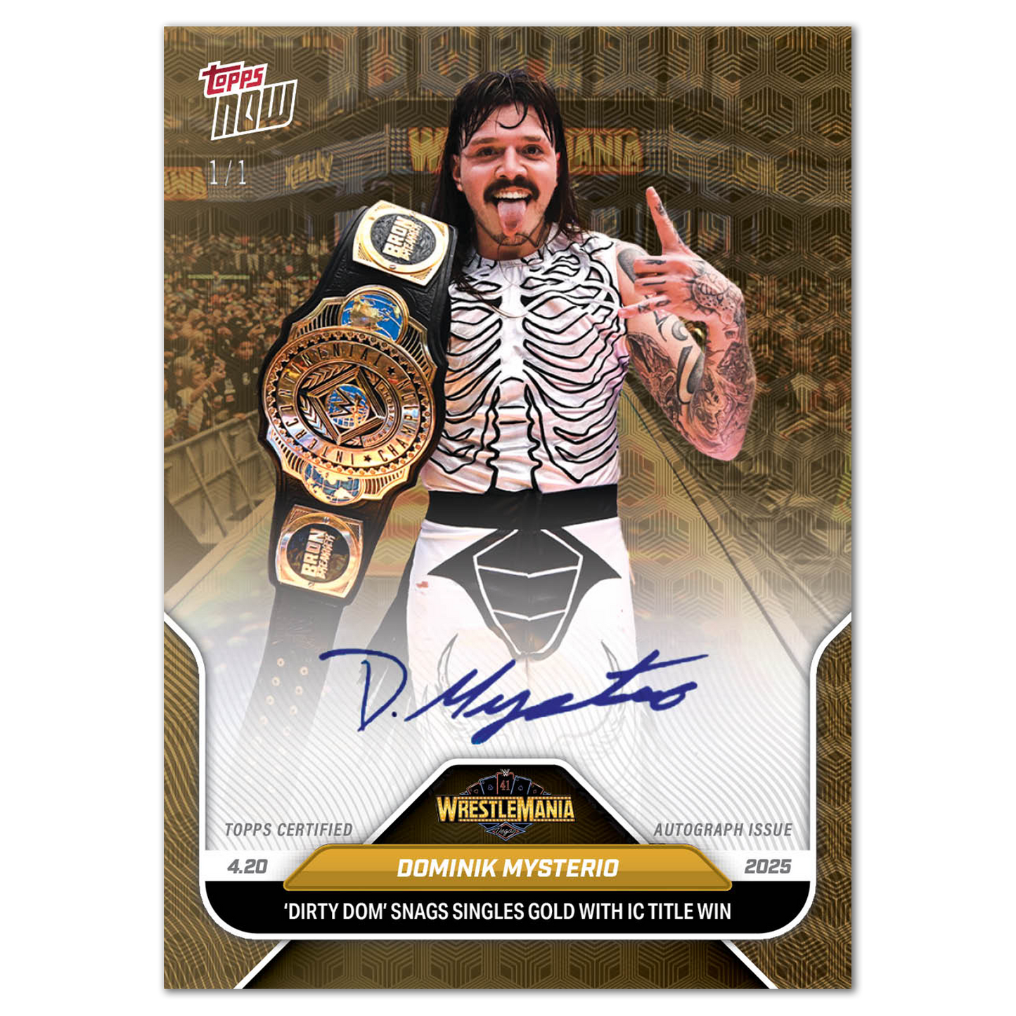 Dominik Mysterio - 2025 WWE Topps NOW® - Card 43 - LOOK FOR AUTOS