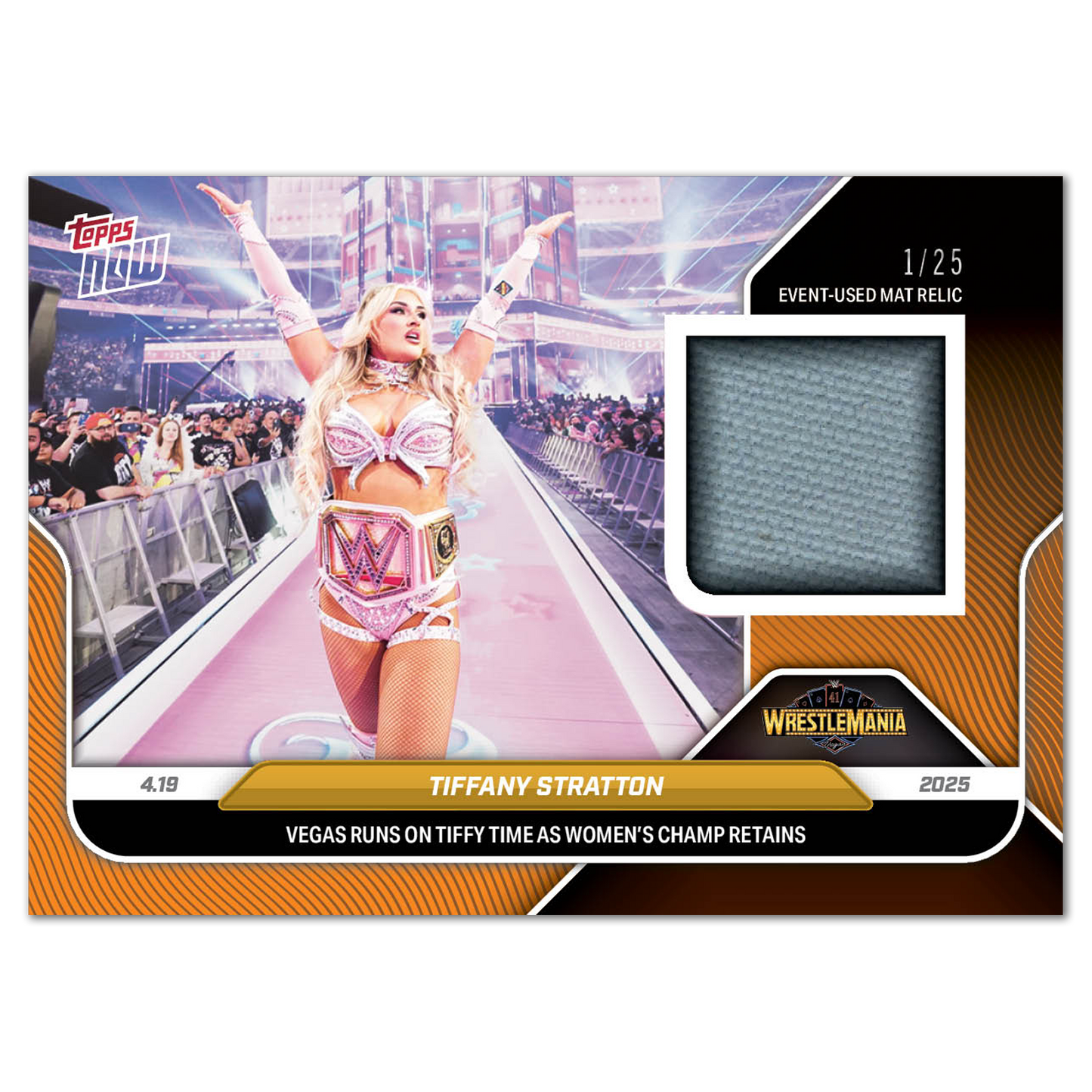 Tiffany Stratton - 2025 WWE Topps NOW® - Card 40 - LOOK FOR RELICS AND AUTOS