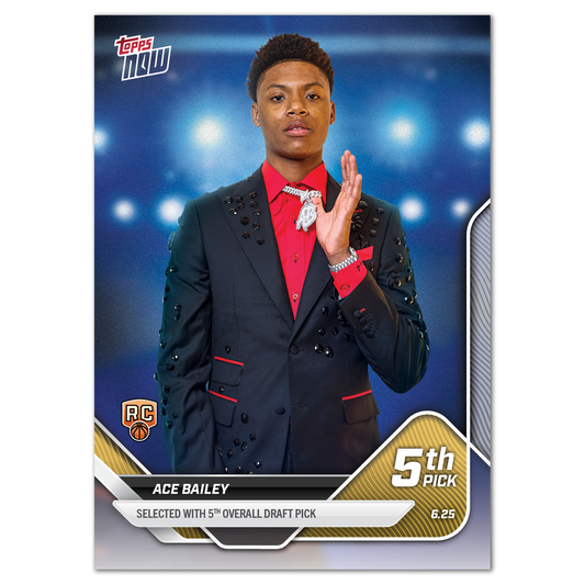 Ace Bailey - 2025 Topps NOW® Basketball - Card D5 - LOOK FOR AUTOS